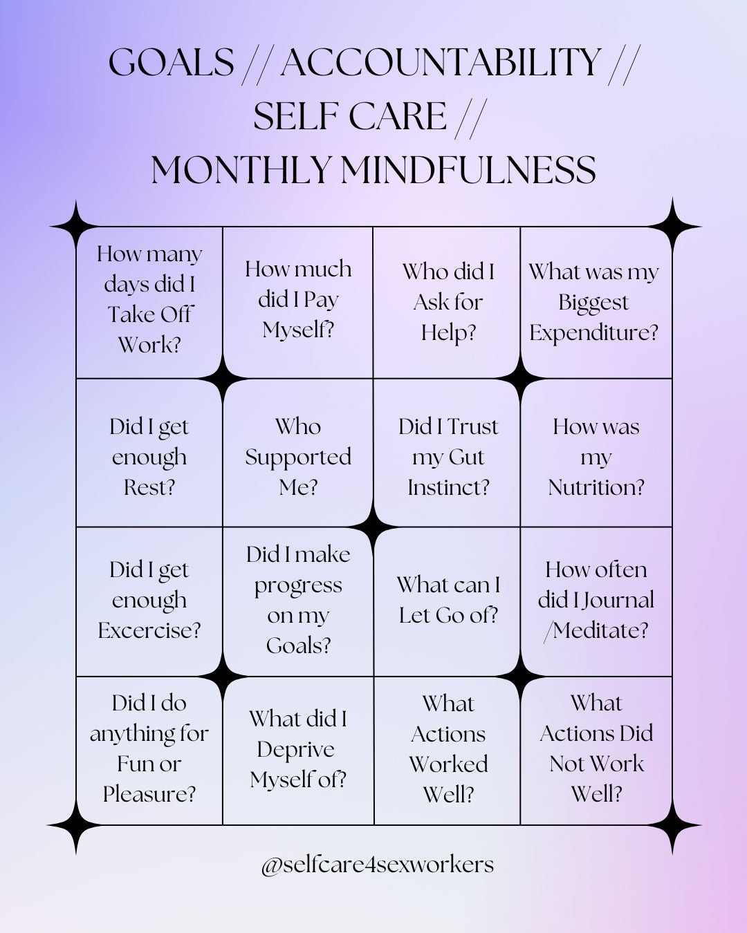 **Free** Goals-Accountability-Self Care Monthly Mindfulness